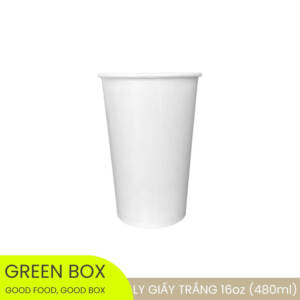 Ly Giấy Trắng 480ml (16oz) — Chất Lượng Cao, An Toàn Cho Thức Uống Lạnh