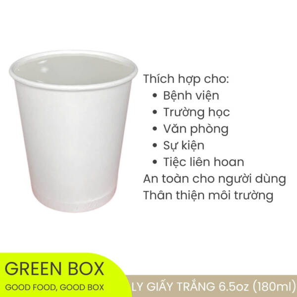 Ly Giấy Trắng 180ml (6.5oz) - Image 6