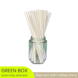 Ống Hút Giấy Trắng Phi 8