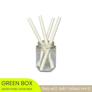 Ống Hút Giấy Trắng Phi 12