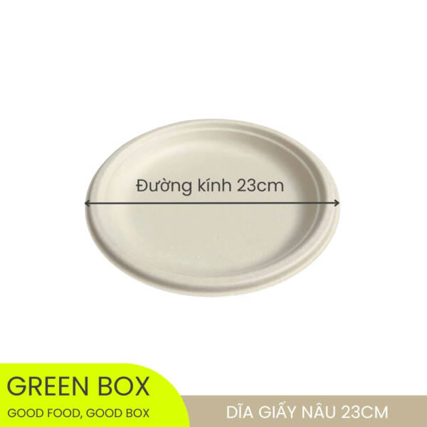 Dĩa Giấy Nâu 23cm - Image 2
