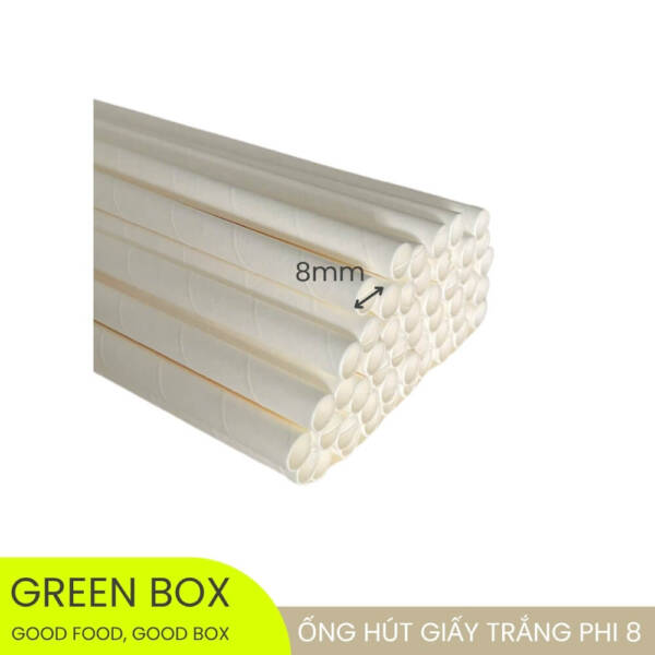 Ống Hút Giấy Trắng Phi 8 - Image 2