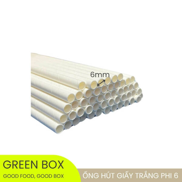 Ống Hút Giấy Trắng Phi 6 - Image 2