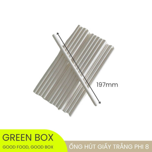 Ống Hút Giấy Trắng Phi 8 - Image 3