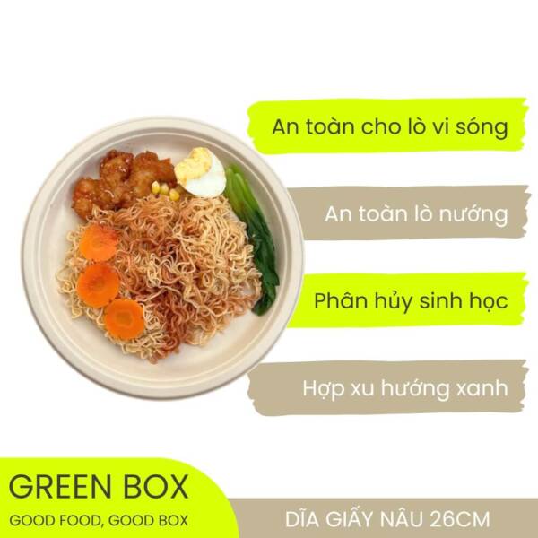 Dĩa Giấy Nâu 26cm - Image 5