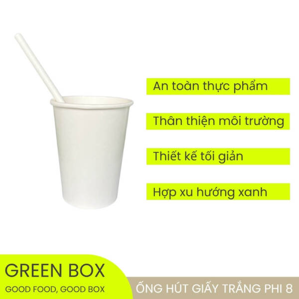Ống Hút Giấy Trắng Phi 8 - Image 5