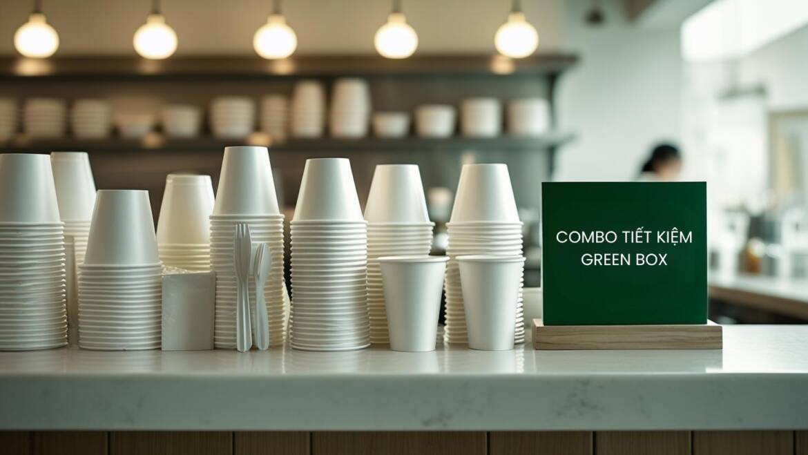 Bộ sản phẩm dùng một lần đi kèm ly giấy: Giải pháp đồng bộ từ Green Box