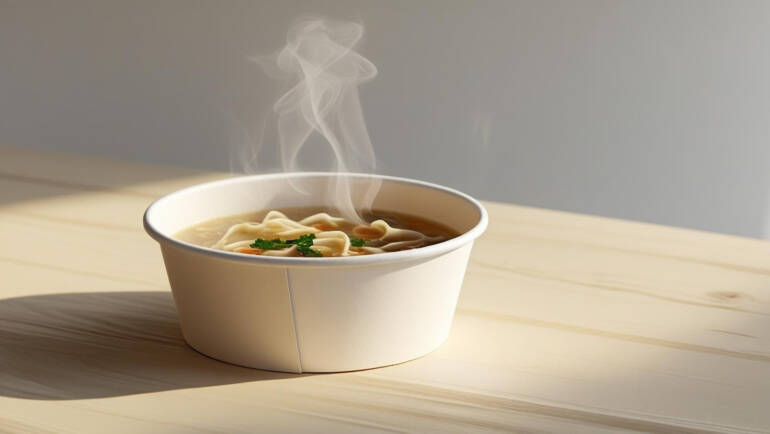 🥣 Tô giấy dùng một lần – Giải pháp mới cho món ăn nóng?