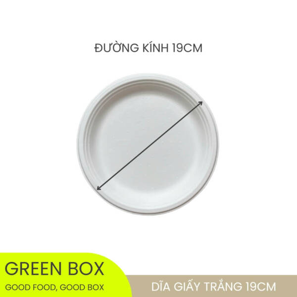 Dĩa Giấy Trắng 19cm - Image 2