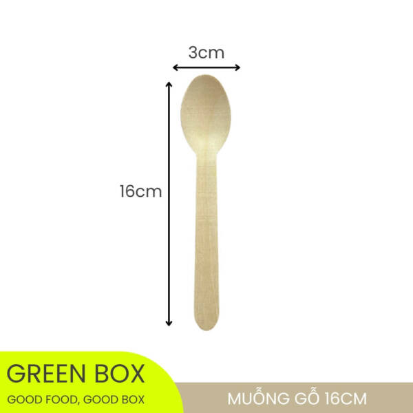 Muỗng Gỗ 16cm - Image 2