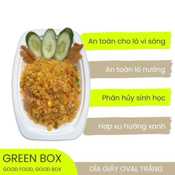 Dĩa Giấy Oval Trắng - Image 5