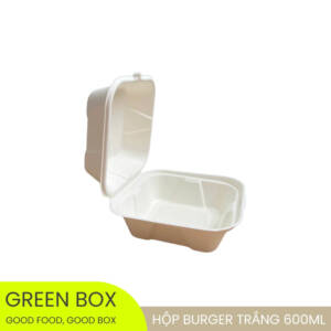 Hộp Burger Trắng 600ml