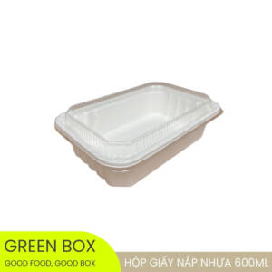 Hộp giấy nắp nhựa 600ml