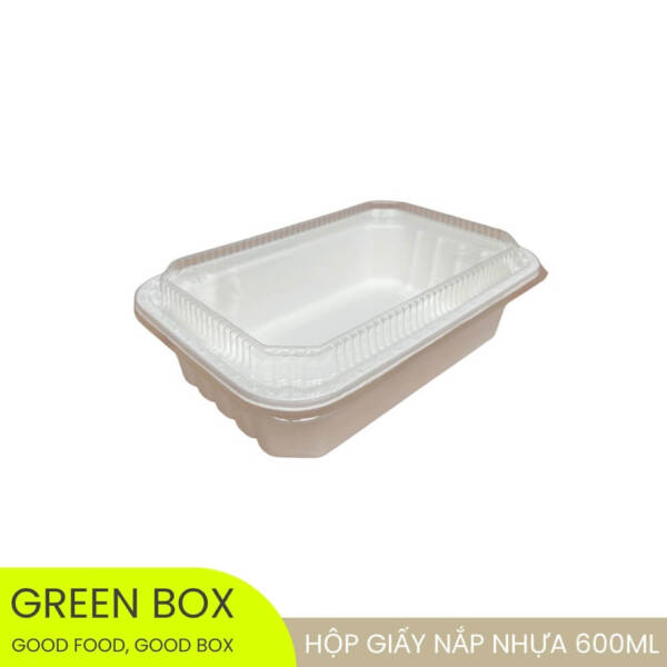 Hộp giấy nắp nhựa 600ml