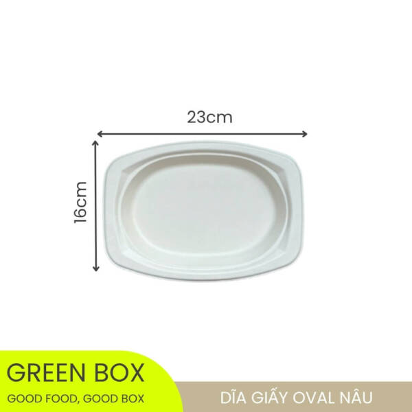 Dĩa Giấy Oval Nâu 23x16cm - Image 2