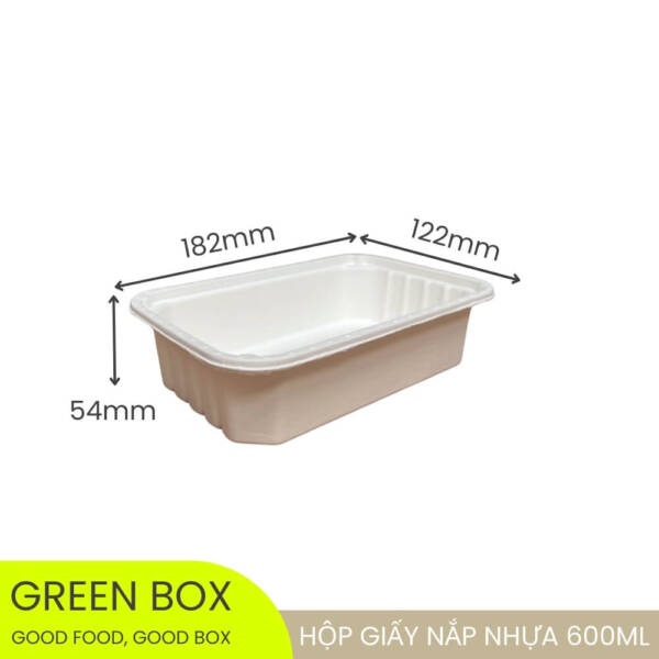 Hộp giấy nắp nhựa 600ml - Image 2
