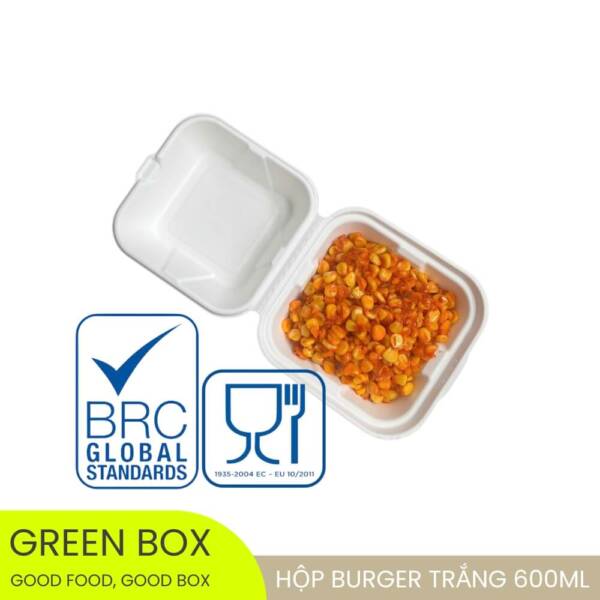 Hộp Burger Trắng 600ml - Image 3
