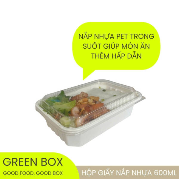 Hộp giấy nắp nhựa 600ml - Image 3