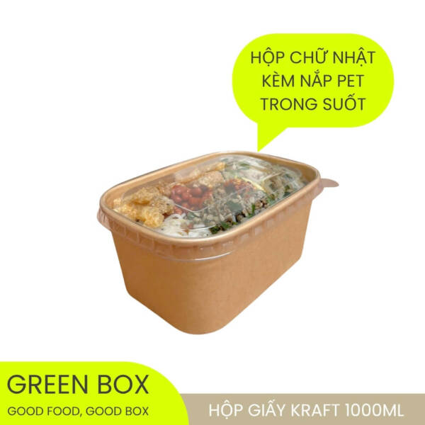 Hộp Giấy Kraft Chữ Nhật 1000ml - Image 3