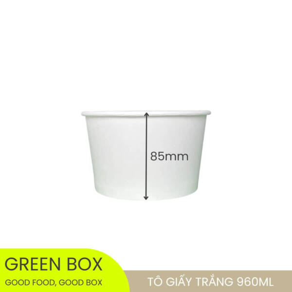 Tô Giấy Trắng 960ml (32oz) - Image 3