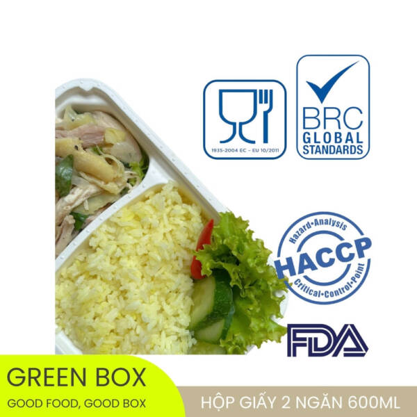 Hộp giấy 2 ngăn nắp nhựa 600ml - Image 4