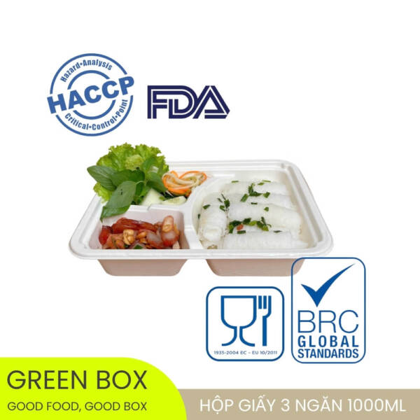 Hộp giấy 3 ngăn nắp nhựa 1000ml - Image 4