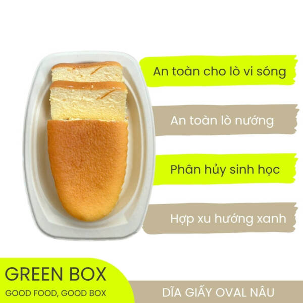 Dĩa Giấy Oval Nâu 23x16cm - Image 5