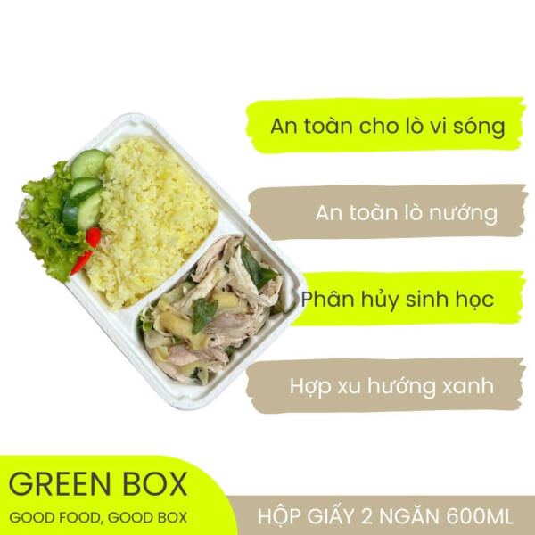 Hộp giấy 2 ngăn nắp nhựa 600ml - Image 5