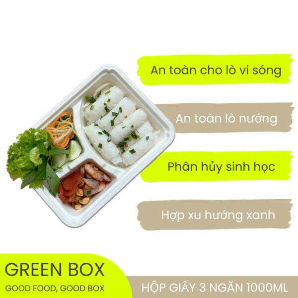Hộp giấy 3 ngăn nắp nhựa 1000ml - Image 5