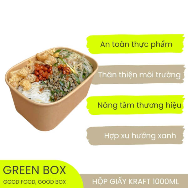 Hộp Giấy Kraft Chữ Nhật 1000ml - Image 5