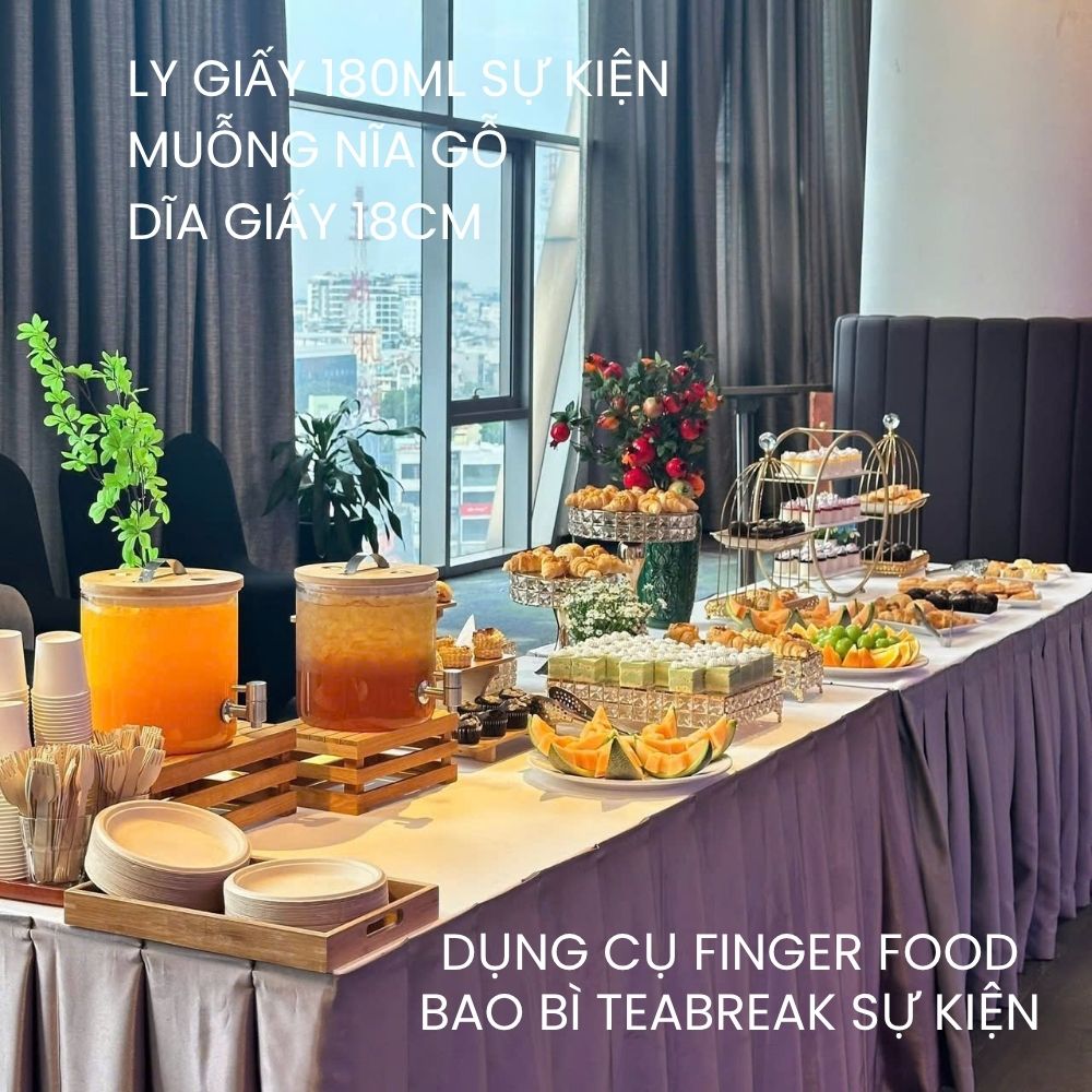 Kinh nghiệm dự trù số lượng ly, dĩa, muỗng nĩa gỗ cho sự kiện teabreak